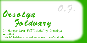 orsolya foldvary business card